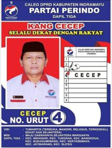 Mantan Kuwu Ujung Jaya Bapak Cecep Mencalonkan Diri Sebagai Caleg DPRD Dapil Tiga.