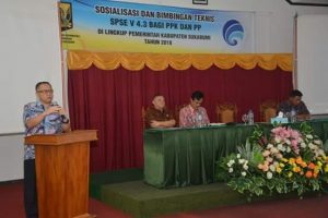 Sekda Kabupaten Sukabumi Membuka Acara Sosialisasi dan Bimbingan Teknis SPSE Versi 4.3