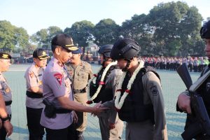 Wakapolda Jabar Sambut Personel Sat Brimob Polda Jabar BKO Polda Papua Rangka Ops. Amole III Dan Nemangkawi 2019