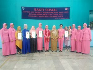Pengurus Cabang Bhayangkari Bogor, Giat Bakti Sosial Dalam Rangka HKGB ke-67